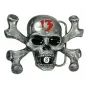 Preview: Belt Buckle Skull + Black 8 Billiard Ball in the mouth + red 13