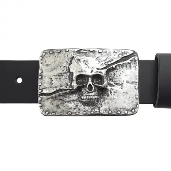 Design Belt Buckle Skull with crack with belt