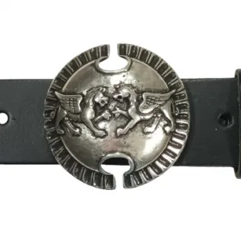 Design Belt Buckle: Two St. Mark's Lions with belt