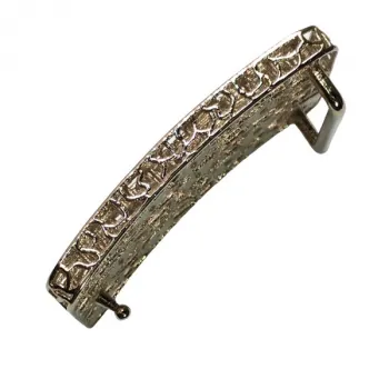 Design Belt Buckle white gold plated, set with rhinestones sideview