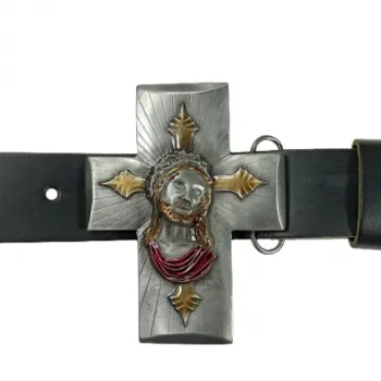 Belt Buckle Jesus - a cross with the image of Jesus with belt