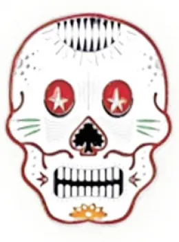 Gürtelschnalle mexikanischer Totenkopf - Tag der Toten