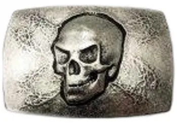Belt Buckle Skull with X in the background