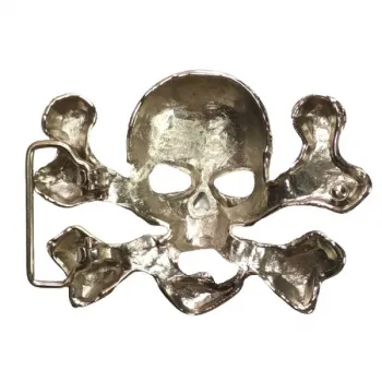 Belt Buckle Skull with bones back