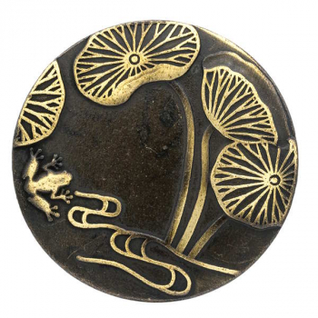 Design Belt Buckle Lily Frog round gold from Umjubelt