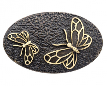 Design Belt Buckle Butterflies oval gold from Umjubelt