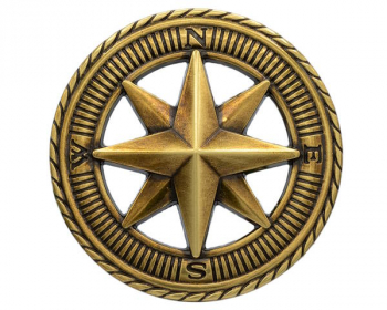 Design-Gürtelschnalle Kompass gold von Umjubelt