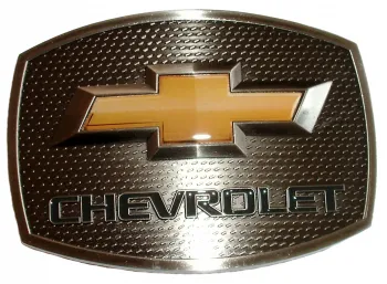 Gürtelschnalle Chevrolet Logo silber/gelb