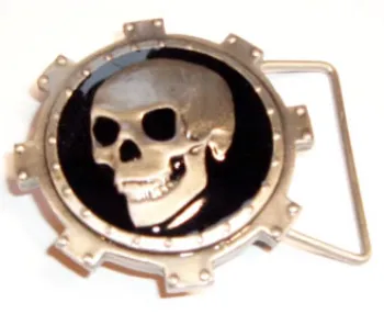 Belt Buckle Skull + Gear Wheel