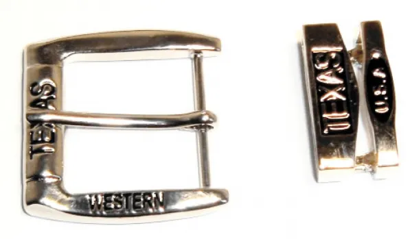 Thorn Buckle Set Texas Western, shiny finish, silver + black