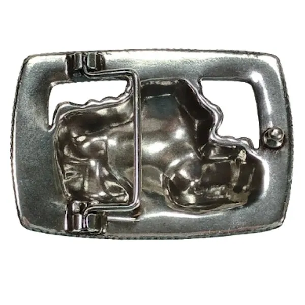 Design Belt Buckle Frog with treasure chest back