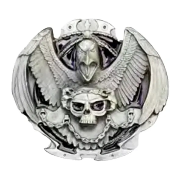 Belt Buckle Skull with Eagle