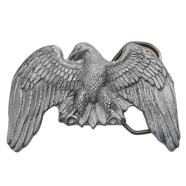 Eagle with spread wings, cast pewter, silver