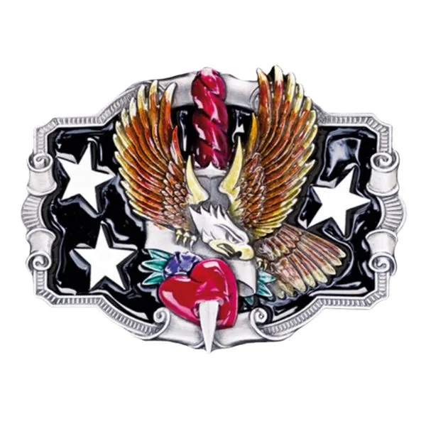 Belt Buckle Eagle + Dagger + Heart + Stars