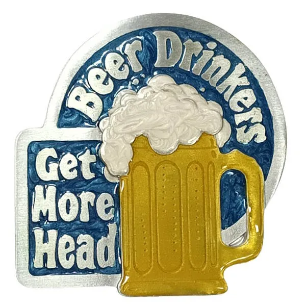 Belt Buckle Beer Drinkers, with beer mug, multicolor