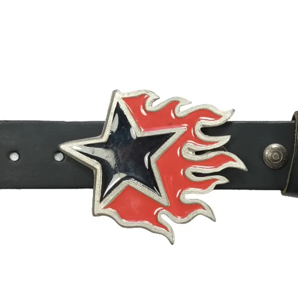 Belt Buckle Burning Star with belt