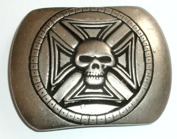 Belt Buckle Skull + Chopper Cross