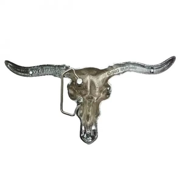 Belt Buckle Longhorn Skull back