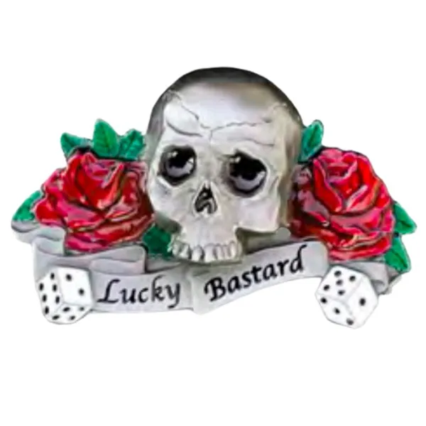 Belt Buckle Skull with Roses
