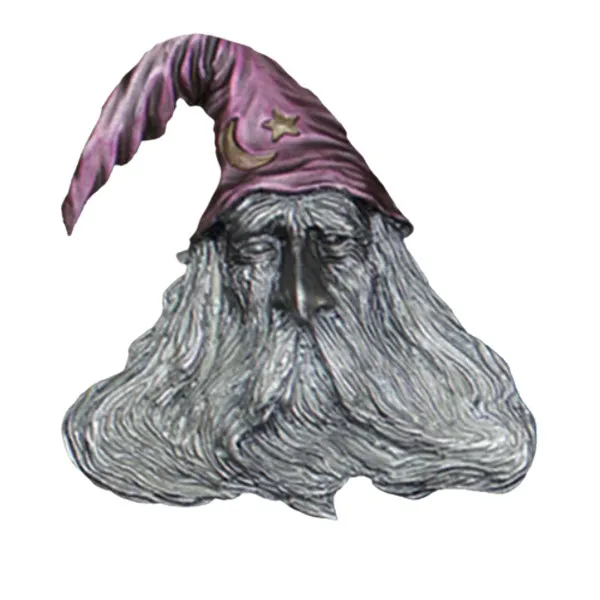 Belt Buckle Wizard with beard + hat