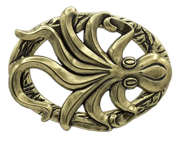 Design Gürtelschnalle Oktopus gold von Umjubelt