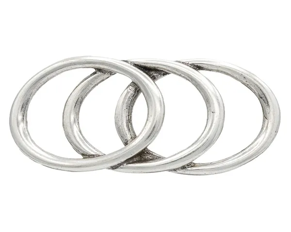 Design Belt Buckle Oval Rings silver from Umjubelt