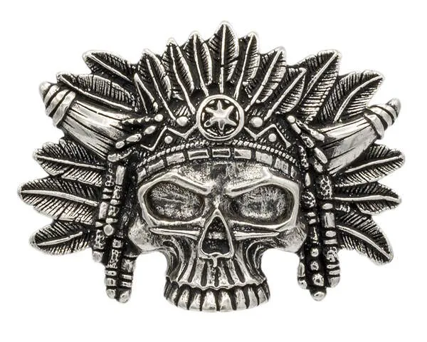 Design Belt Buckle "Skull Indian" from Umjubelt