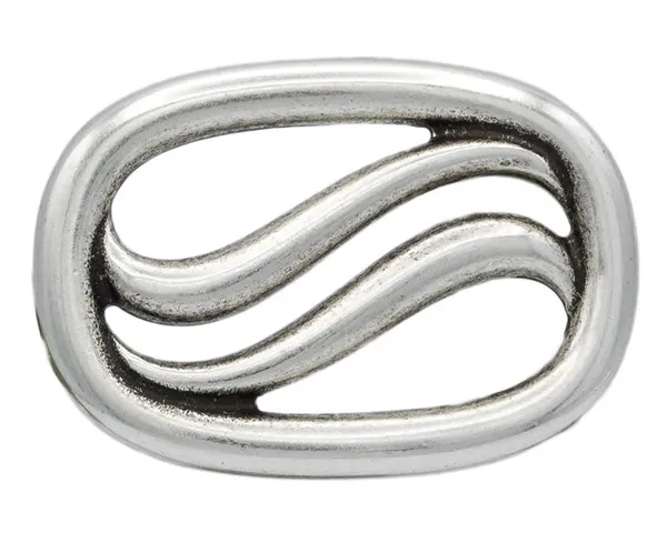 Design-Gürtelschnalle Wellen silber von Umjubelt