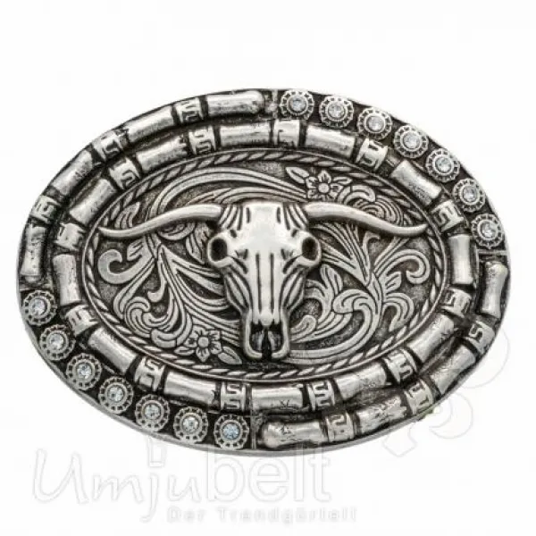 Design Belt Buckle Bull Bones Crystal from Umjubelt