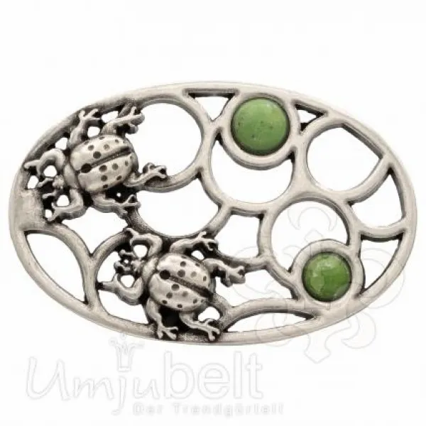 Design Belt Buckle Scarab silver green from Umjubelt