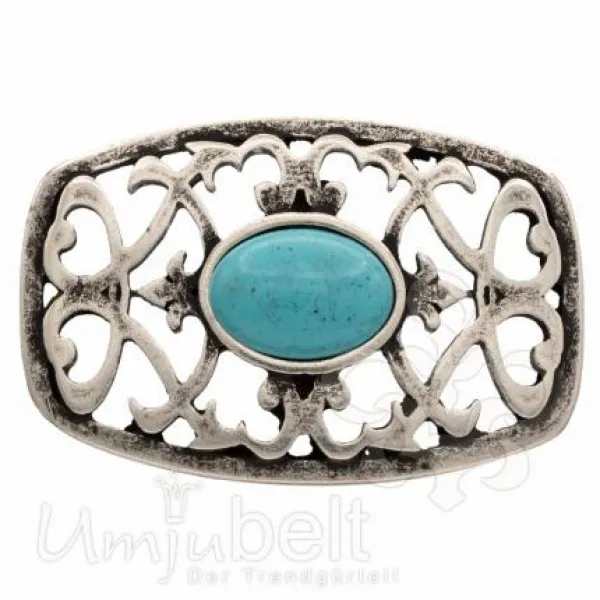 Design Belt Buckle Tradition silver turquoise from Umjubelt