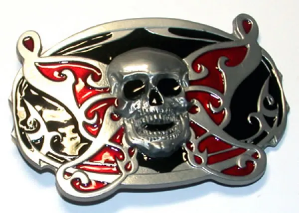 Belt Buckle motif Skull in butterfly look