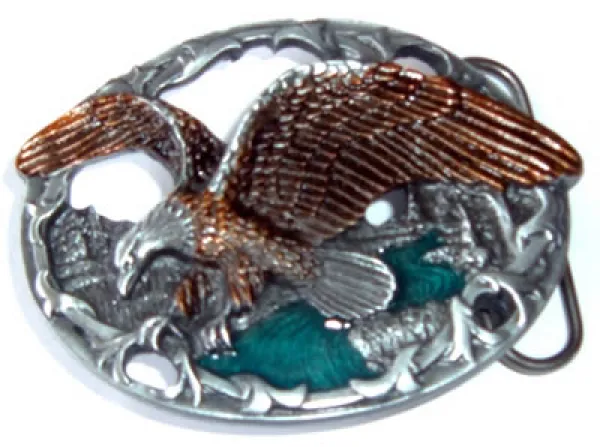 Belt Buckle Flying Eagle oval