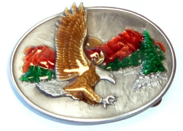 Belt Buckle Flying Eagle + Landscape