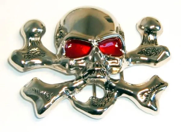 Belt Buckle Skull + Blood Red Eyes