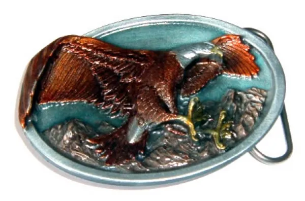 Belt Buckle Eagle + Mountain Landscape