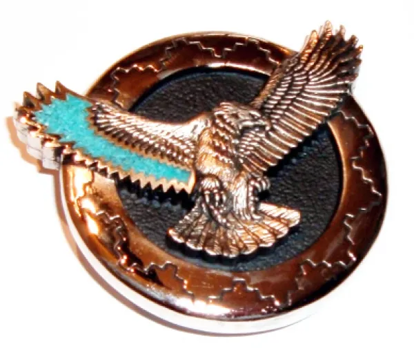 Belt Buckle Eagle Silver Plated in Flight